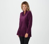 Thumbnail for your product : Denim & Co. Active Petite Velour Tunic with Crossover Button Neckline