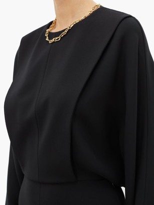 The Row Cobai Panelled Silk And Crepe Maxi Dress - Black