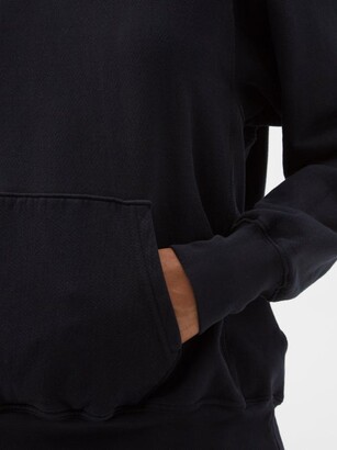 LES TIEN Brushed-back Cotton Hooded Sweatshirt - Navy