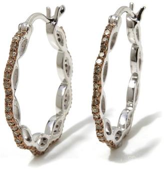 Colors Of Diamonds 0.60ctw Colored Diamond "Infinity" Sterling Silver Hoop Earrings