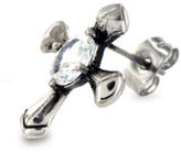 Thumbnail for your product : Celtic West Coast Jewelry Stainless Steel Oval Cubic Zirconia Cross Earrings