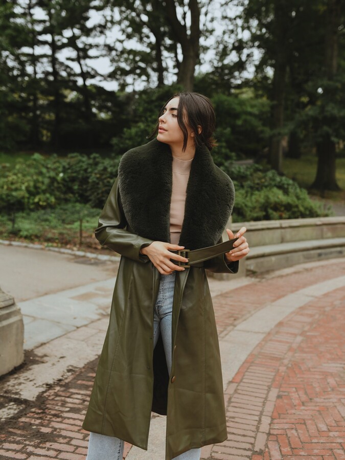 olive green coat