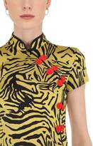 Thumbnail for your product : De La Vali Tiger Print Silk Satin Mini Dress