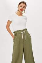 Thumbnail for your product : Topshop Khaki Draw Tie Cropped Jeans
