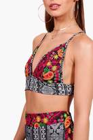 Thumbnail for your product : boohoo Petite Embroidered Bralet And Short Co-ord