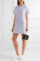 Thumbnail for your product : Clu Striped Cotton-seersucker Mini Dress - Blue