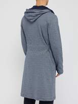 Thumbnail for your product : Hamilton And Hare - Hooded Striped-cotton Robe - Mens - Navy