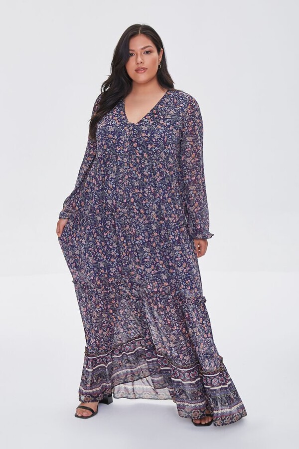 plus size chiffon maxi