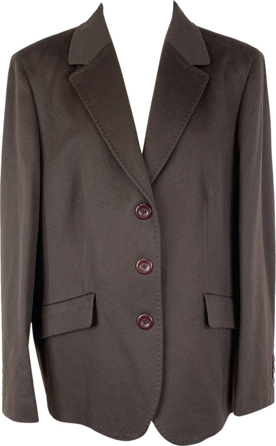 1stDibs Loredana Del Monte Vintage Brown Wool Single Breasted Blazer 54 It