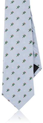 Fendi Men's Bouquet-Pattern Silk Twill Necktie