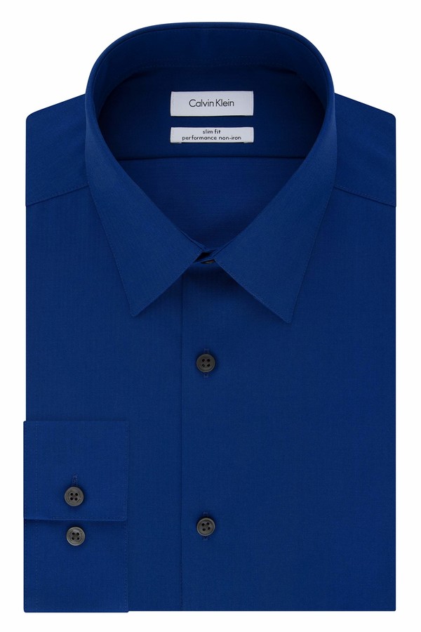 Calvin Klein Men's Dress Shirt Slim Fit Non Iron Herringbone ShopStyle