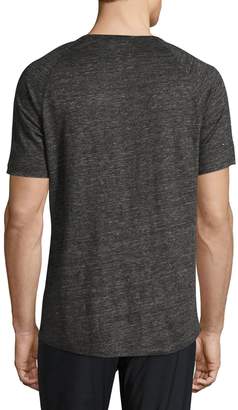 Theory Dustyn Zephyr Linen Short-Sleeve T-Shirt, Gray