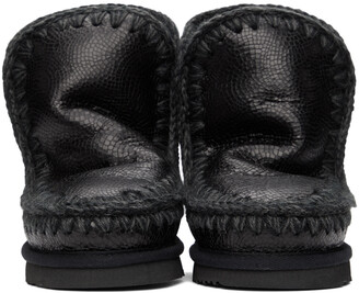 Mou Black Embossed 18 Ankle Boots