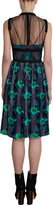 Thumbnail for your product : Christopher Kane Sheer Yoke Floral-Print Velvet Dress