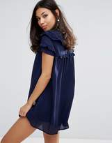 Thumbnail for your product : Fashion Union High Neck Dress With Double Frill