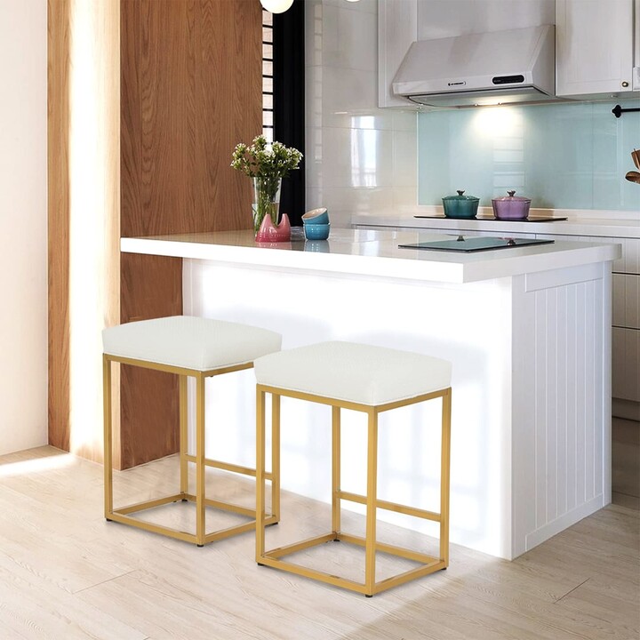 Global Pronex Bar Stools Set of 2, Metal Counter Height Bar Stools, 24 Inches Counter Stools