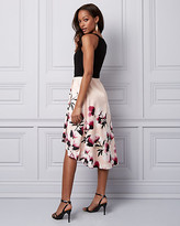 Thumbnail for your product : Le Château Floral Print Knit & Satin Cocktail Dress