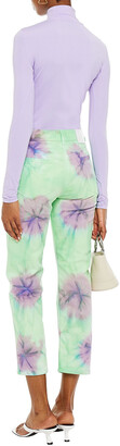 MSGM Tie-dyed High-rise Straight-leg Jeans