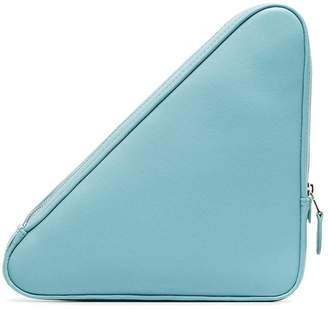 Balenciaga blue Triangle leather clutch