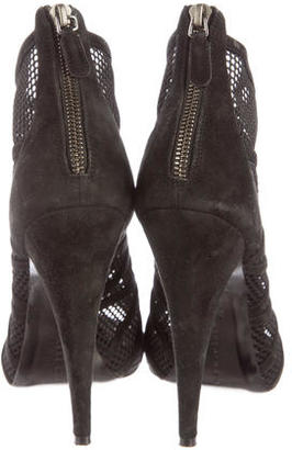 Barbara Bui Peep-Toe Mesh Ankle Boots