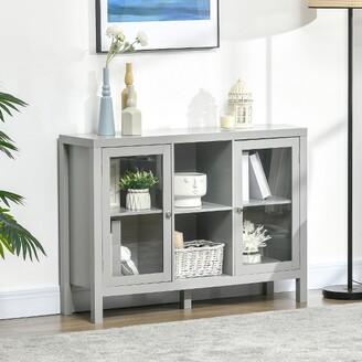 HOMCOM Modern Sideboard with Rubberwood Top, Buffet Cabinet with Storage  Cabinets, Drawers and Adjustable Shelves for Living Room, Kitchen, White