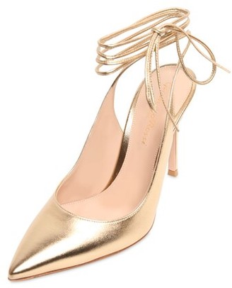 Gianvito Rossi 105mm Metallic Leather Lace-Up Pumps