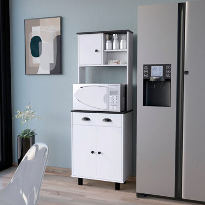 Latitude Run 1 Kitchen Pantry - White And , Organize Your Efficiently In 1 Drawer, Functional Storage Unit