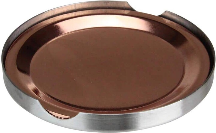 Set of 4 Stainless Steel Copper Finish Tabletop Coasters - 3.75 in.