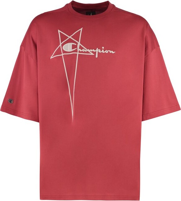 Rick Owens X Champion Logo Embroidered T-Shirt