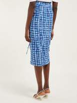 Thumbnail for your product : Altuzarra Cicero Gingham Silk Crepe De Chine Pencil Skirt - Womens - Blue Multi