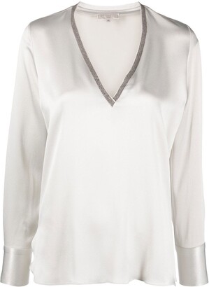 Antonelli V-neck long-sleeve blouse