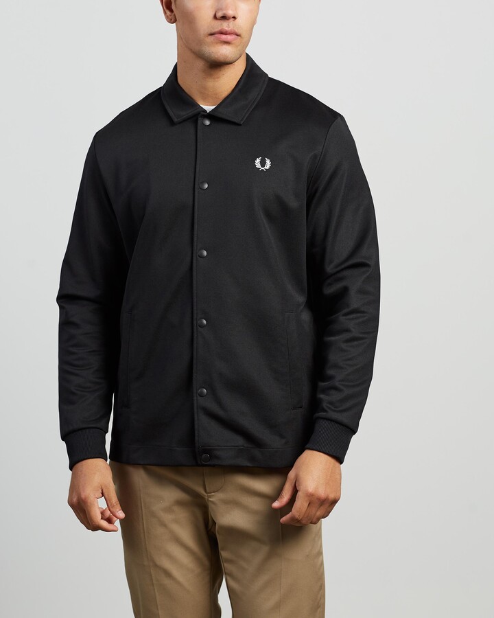 Fred Perry Men's Black Jackets - Tricot Coach Jacket - Size L at The Iconic  - ShopStyle Outerwear