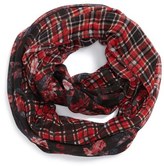 Thumbnail for your product : Lulu Floral Plaid Print Infinity Scarf (Juniors)
