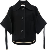 Chloé - cropped cape sleeve jacket - women - Polyamide/Viscose/laine vierge - 36
