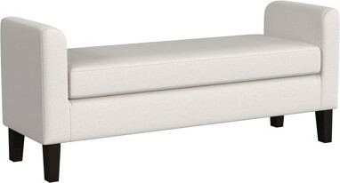 Corrigan Studio Fabric Upholstered Accent Bench with Armrests
