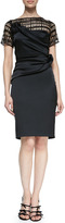 Thumbnail for your product : Talbot Runhof Short-Sleeve Cutout-Bodice Cocktail Dress