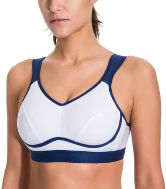 SYROKAN Women's High Impact Support Bounce Control Plus Size Workout Sports Bra