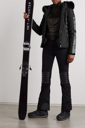Goldbergh Kaja Hooded Faux Fur-trimmed Paneled Down Ski Jacket - Black