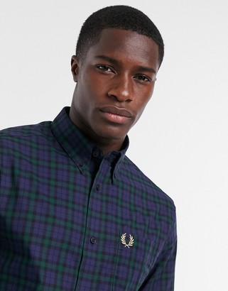 Fred Perry checked shirt in navy/green