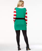Thumbnail for your product : It's Our Time Trendy Plus Size Striped Sweater Tunic