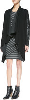 Thumbnail for your product : Bailey 44 Compression Draped Coat with Faux-Leather Sleeves
