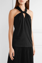 Thumbnail for your product : Michael Kors Collection - Twist-front Stretch-jersey Top - Black