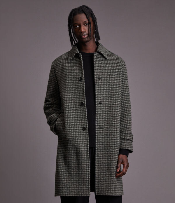 dogtooth wool coat