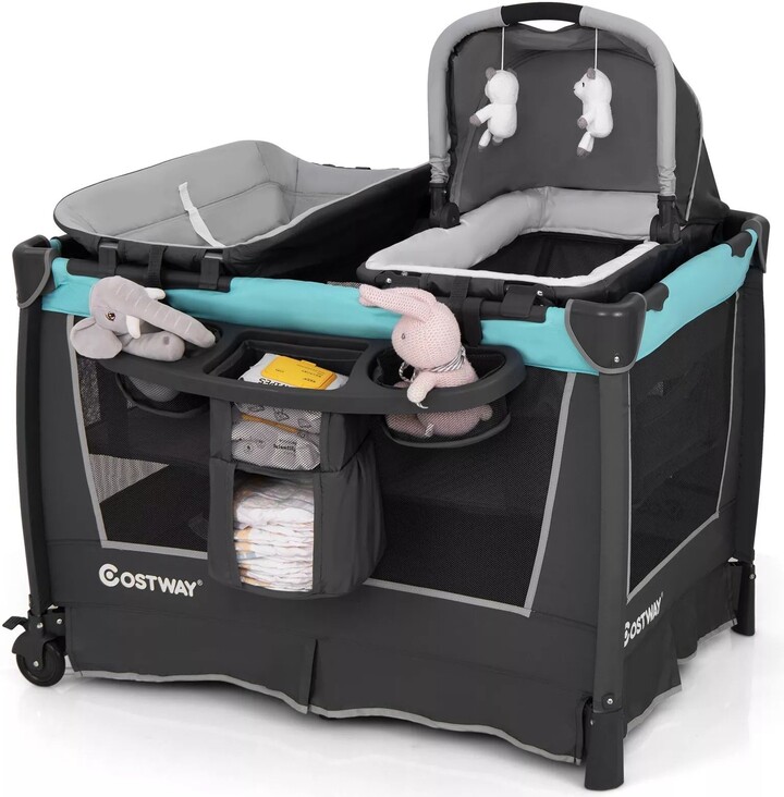 Twin Infant Portable Bed Newborn Twins Double Cot Twin Baby Bed