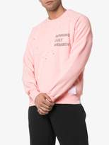 Thumbnail for your product : Satisfy slogan print distressed sweatshirt