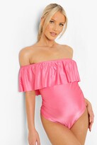 Thumbnail for your product : boohoo Maternity Bardot Overlay Swimsuit