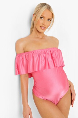 boohoo Maternity Bardot Overlay Swimsuit