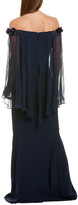 Thumbnail for your product : Teri Jon By Rickie Freeman Silk-Trim Gown