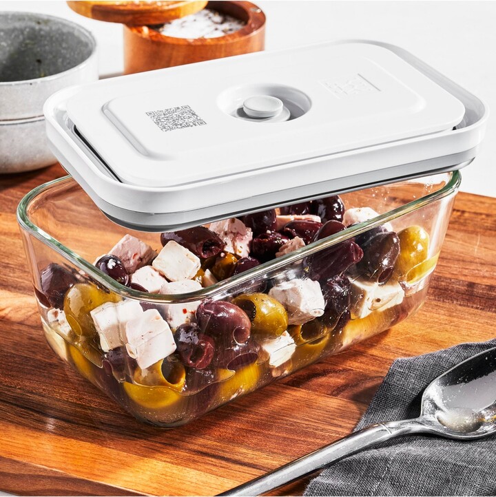 Genicook 3 PC Rectangular Container Borosilicate Glass Nesting Container Set with Snap-On Lids - Multicolor