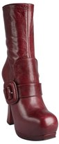 Thumbnail for your product : Miu Miu Brick Leather Flap Buckle Strapped Platform Boots
